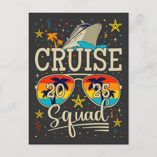 Carte Postale Équipage de croisière 2025 Vacances en croisière (Devant)
