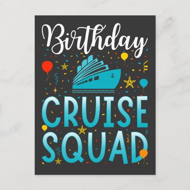 Carte Postale Équipage de croisière d'anniversaire Vacances en c (Devant)