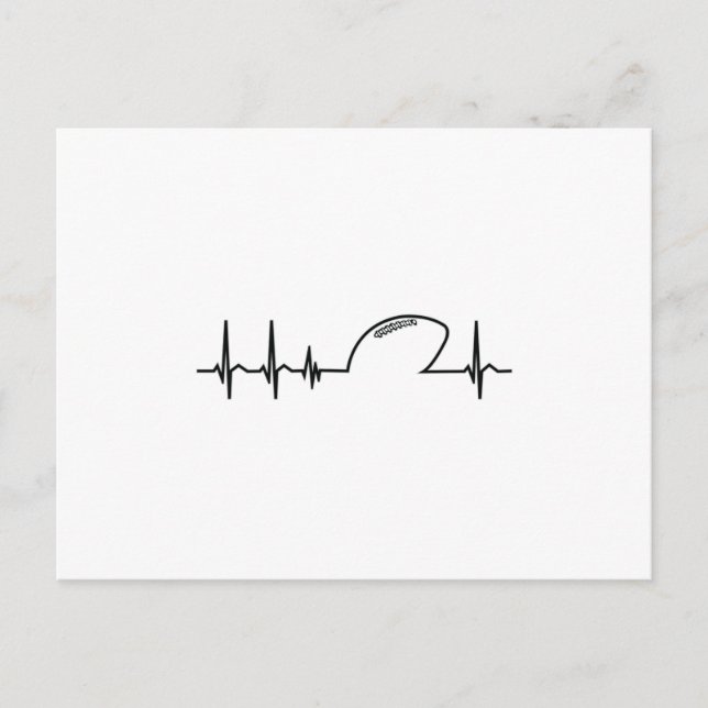 Carte Postale Équipe américaine de football Heart Heartbeat Idea (Devant)