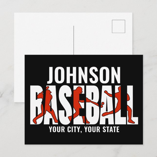 Carte Postale Équipe de baseball AJOUTER NOM Champion Joueur de  (Devant / Derrière)