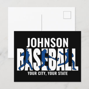 Carte Postale Équipe de baseball AJOUTER NOM Champion Joueur de 