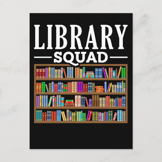 Carte Postale Équipe de bibliothèque amateur de livres humour de (Devant)