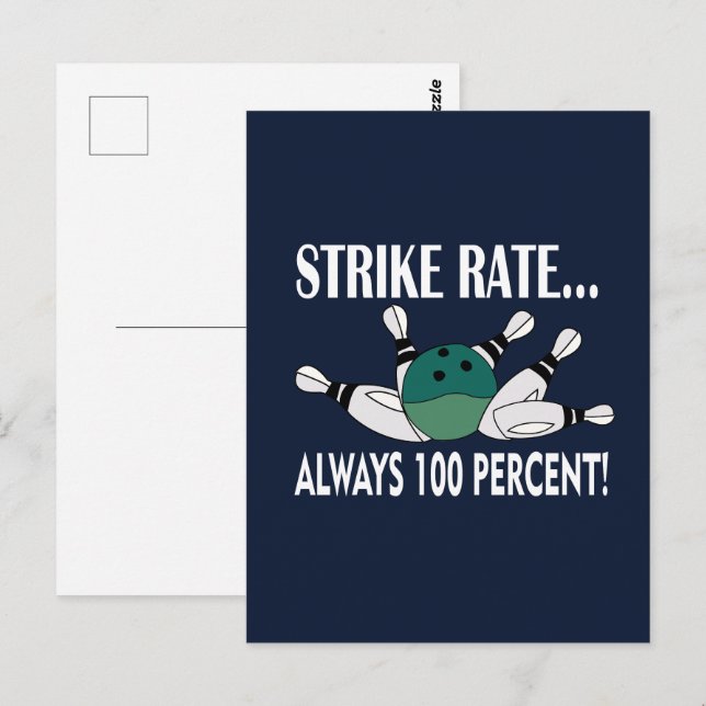 Carte Postale Équipe de Bowling Pin Ball (Devant / Derrière)