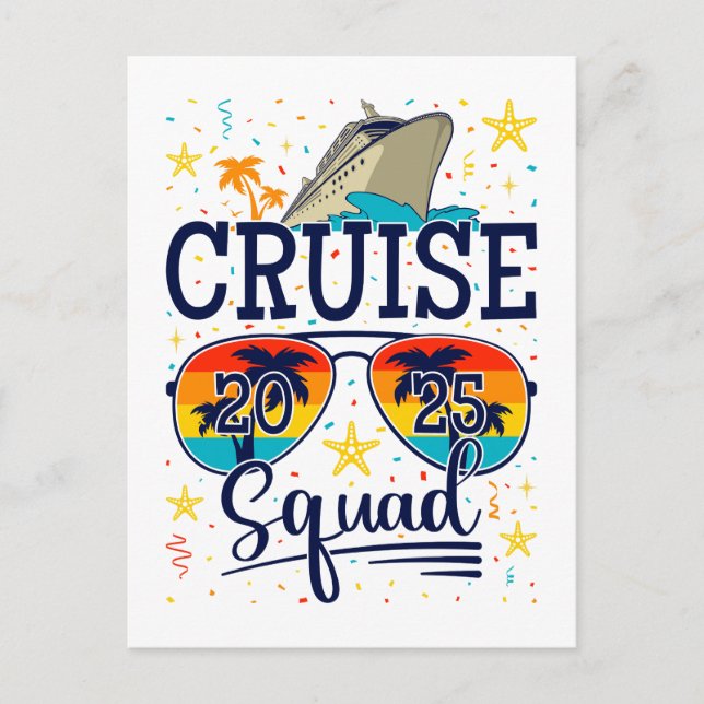 Carte Postale Équipe de croisière 2025 Vacances en croisière (Devant)