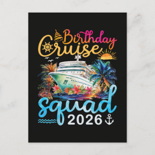 Carte Postale Équipe de croisière d'anniversaire 2026