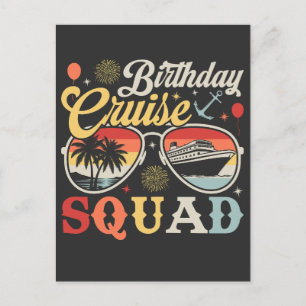 Carte Postale Équipe de croisière d'anniversaire Groupe de corre