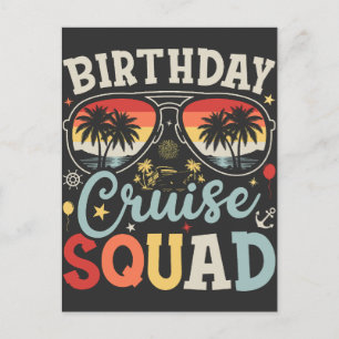 Carte Postale Équipe de croisière d'anniversaire Groupe de corre