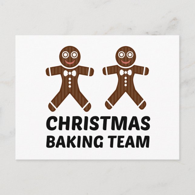 CARTE POSTALE ÉQUIPE DE CUISINE DE NOËL GINGERBREAD (Devant)