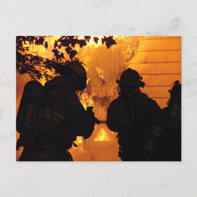 Carte Postale Équipe de pompiers (Devant)