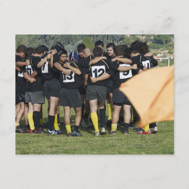 Carte Postale Équipe de rugby debout en cercle (Devant)