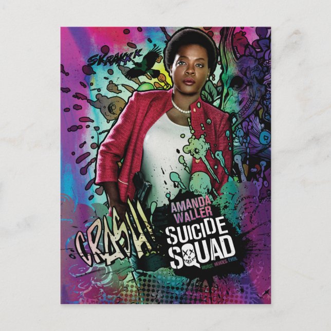Carte Postale Équipe de suicide | Amanda Waller Character Graffi (Devant)