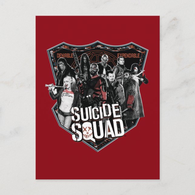 Carte Postale Équipe de suicide | Badge de groupe photo (Devant)
