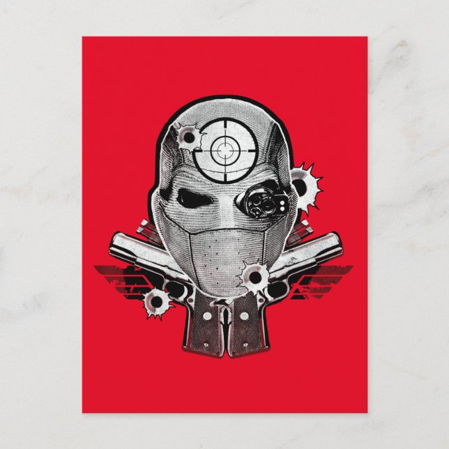 Carte Postale Équipe de suicide | Deshot Masque & Armes Tatouage (Devant)