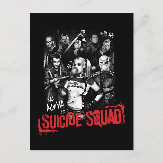 Carte Postale Équipe de suicide | Grunge Group Photo (Devant)