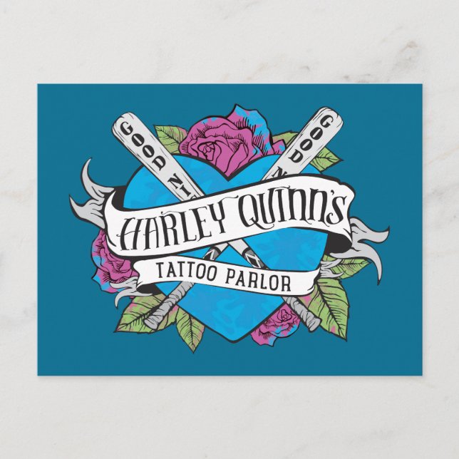 Carte Postale Équipe de suicide | Harley Quinn's Tattoo Parlor H (Devant)