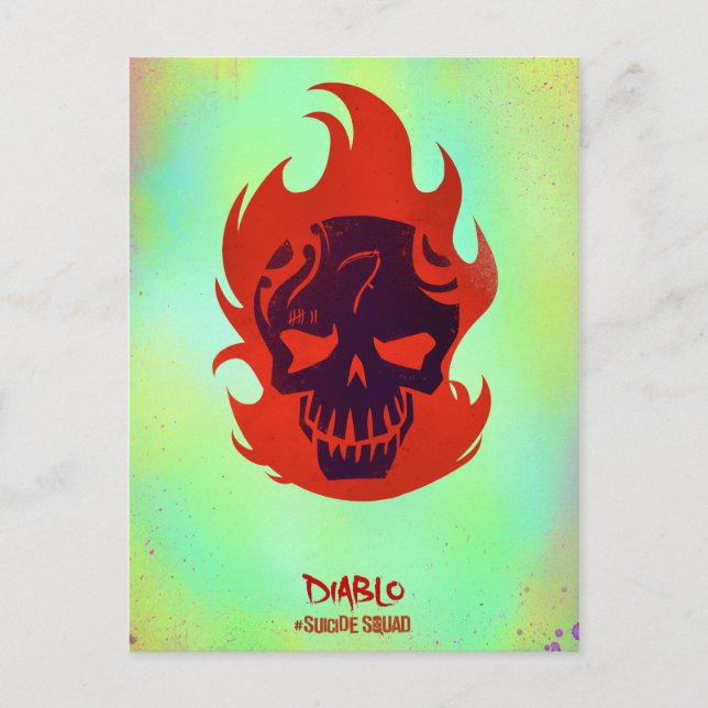 Carte Postale Équipe de suicide | Icône Diablo Head (Devant)