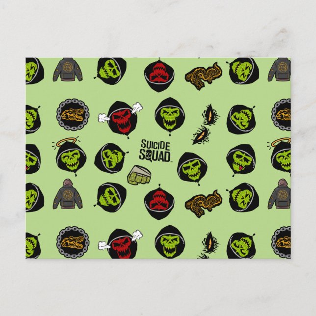 Carte Postale Équipe de suicide | Killer Croc Emoji Motif (Devant)