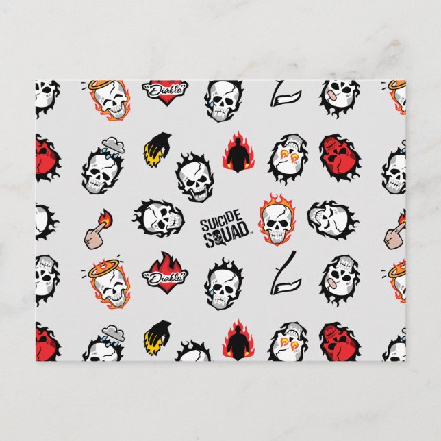 Carte Postale Équipe de suicide | Motif Diablo Emoji (Devant)