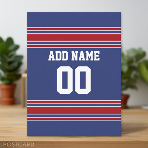 Carte Postale Équipe Jersey avec nom et numéro personnalisés
