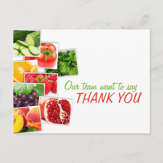 Carte Postale Équipe Thank You Feedback Postcard (Devant)