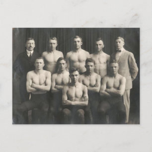 Carte Postale Équipe vintage de lutte masculine