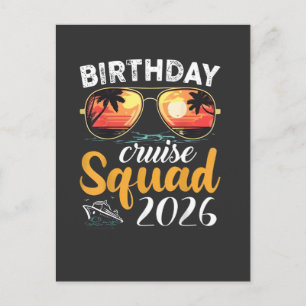 Carte Postale Équipée de croisière d'anniversaire 2026 Vacances