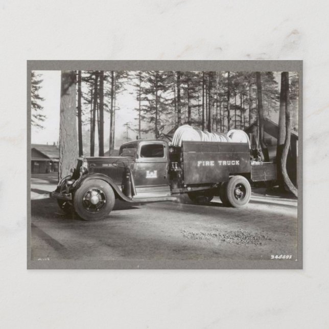 Carte Postale Équipement d'incendie de forêt : Camions d'incendi (Devant)