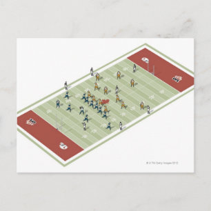 Carte Postale Équipes sur le terrain de football canadien