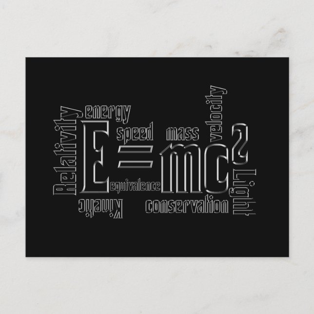 Carte Postale Équivalence de masse de la science métallique cool (Devant)