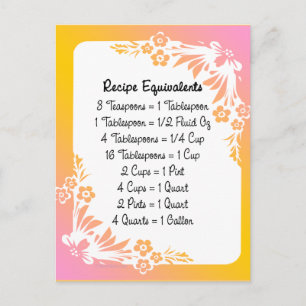 Carte Postale Équivalents de Recette Fleur Pastel