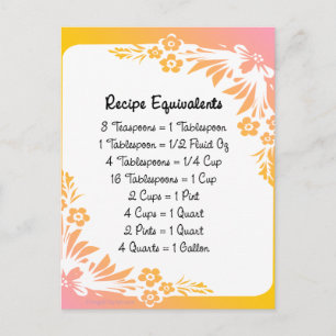 Carte Postale Équivalents de recette Pastel Floral