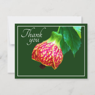Carte Postale Érable en Fleur Fond Vert Merci