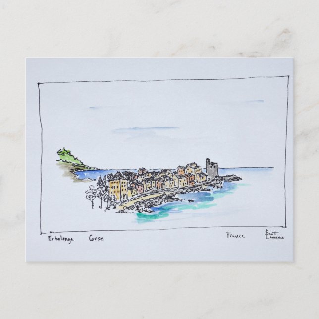 Carte Postale Erbalunga et la Méditerranée | Corse, France (Devant)