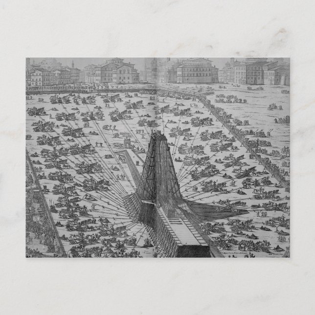 Carte Postale Erection de l'ancienne obèse égyptienne (Devant)