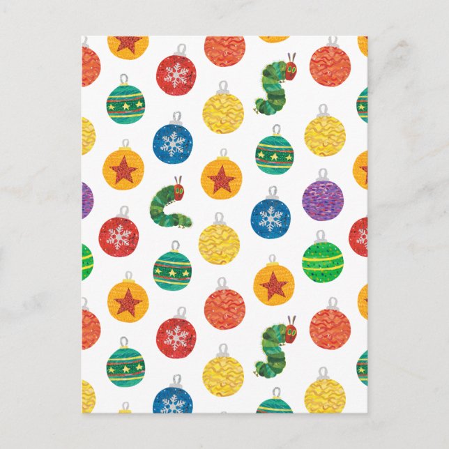 Carte Postale Eric Carle | Caterpillar Motif de Noël (Devant)