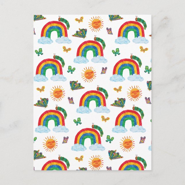 Carte Postale Eric Carle | La chenille au papillon arc-en-ciel (Devant)