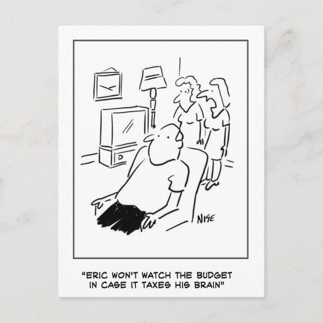 Carte Postale Eric ne regardera pas le budget à la télé (Devant)