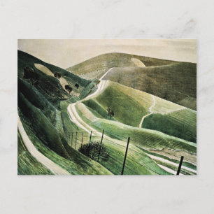 Carte Postale Eric Ravilious - Chalk Paths, célèbre oeuvre d'art