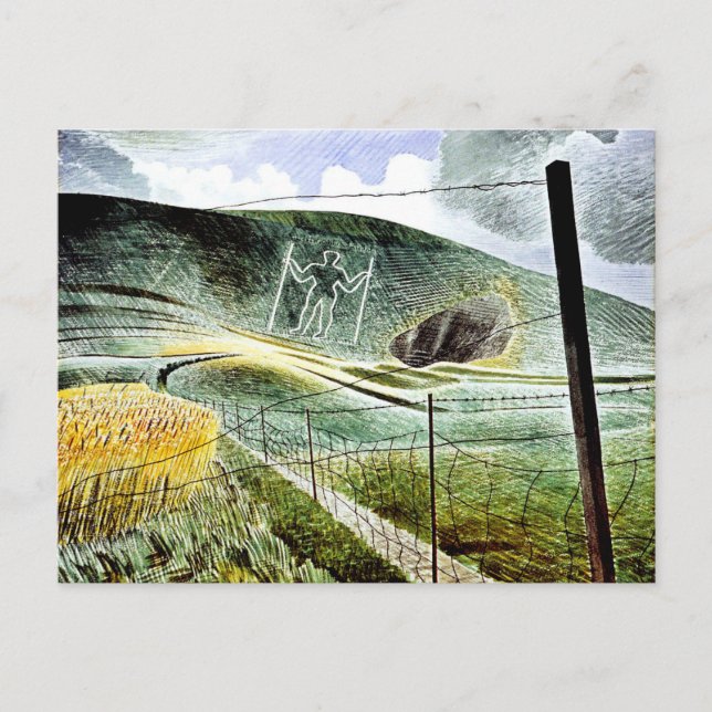 Carte Postale Eric Ravilious - The Wilmington Giant, fine art (Devant)