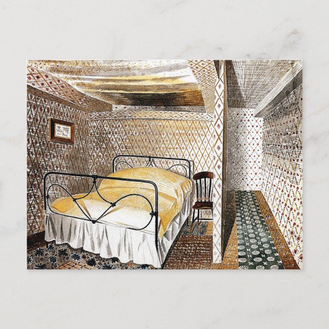 Carte Postale Eric Ravilit Art, Chambre Ferme (Devant)