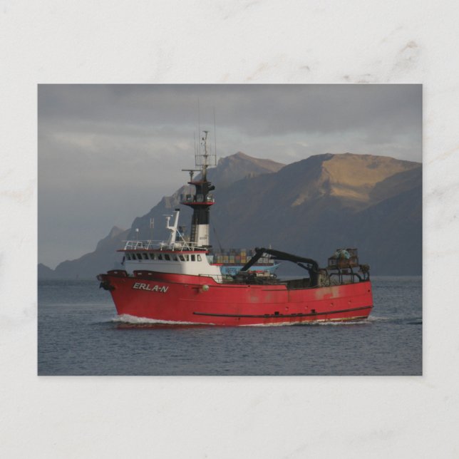 Carte Postale Erla N, Bateau de crabe en hollandais Harbour, Ala (Devant)