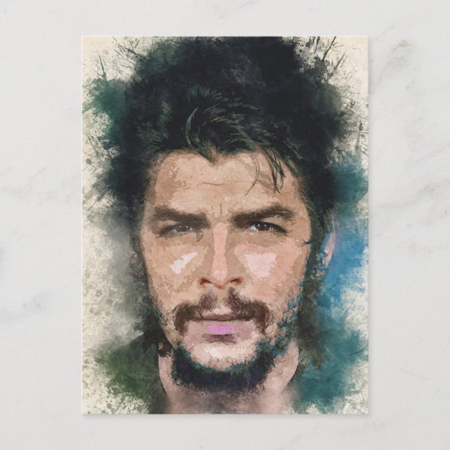Carte Postale Ernesto CHE Guevara Abstrait Aquarelle Portrait (Devant)