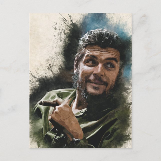 Carte Postale Ernesto CHE Guevara Abstrait Aquarelle Portrait P (Devant)