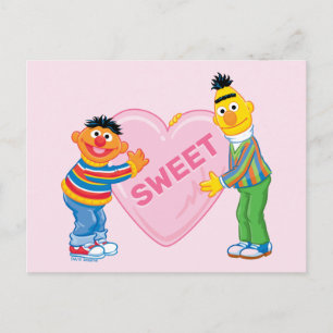 Carte Postale Ernie & Bert Grand Cœur de la Saint-Valentin