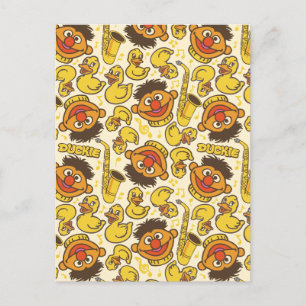 Carte Postale Ernie et le Motif en caoutchouc Duckie