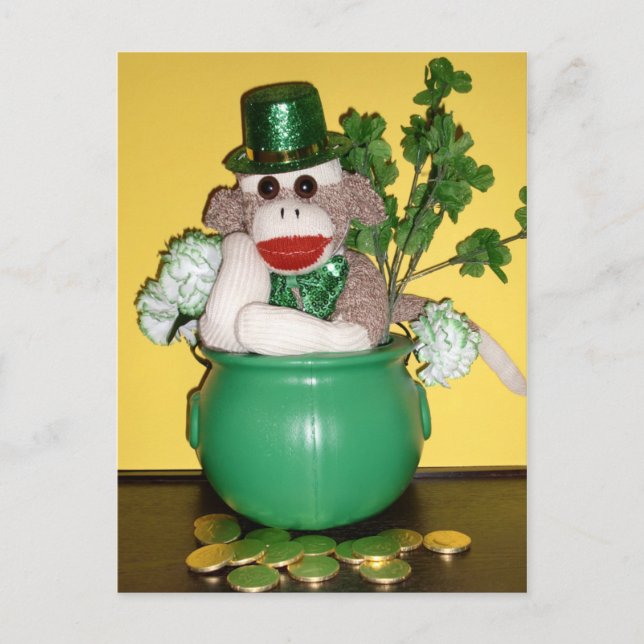 Carte Postale Ernie the Sock Monkey St Patrick (Devant)