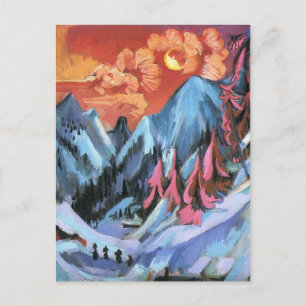 Carte Postale Ernst Kirchner - Paysage hivernal au clair de lune