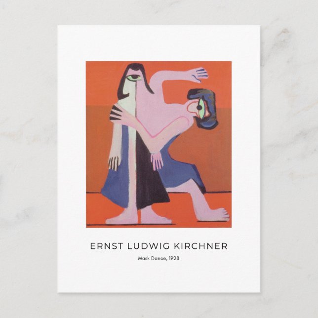 Carte Postale Ernst L. Kirchner - Danse Masque - Beaux-Arts colo (Devant)