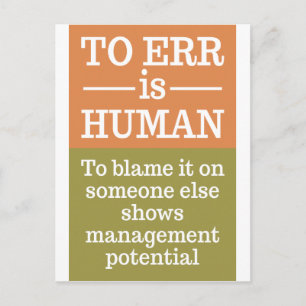 Carte postale "Errer est humain"