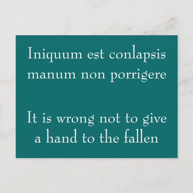 Carte Postale Erreur de ne pas aider les victimes - Citation de  (Devant)